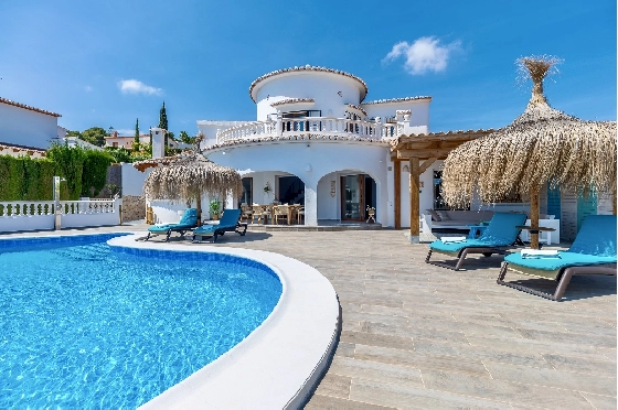 Villa in Moraira zu verkaufen, Living area 290 m², Baujahr 2003, + Ofen, Klimaanlage, Plot 847 m², 3 Schlafzimmer, 3 Badezimmer, Pool, ref.: AM-12692DR-1