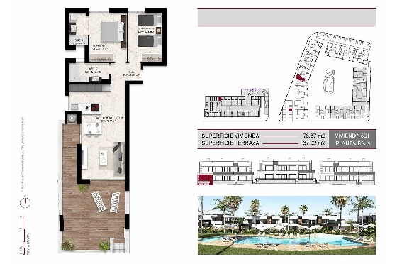 Erdgeschoss Apartment in Ciudad Quesada zu verkaufen, Living area 116 m², Zustand Erstbezug, Klimaanlage, 2 Schlafzimmer, 2 Badezimmer, Pool, ref.: HA-CQN-120-A01-15