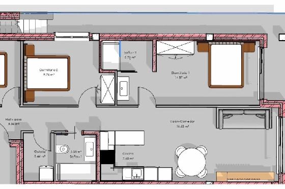 Penthouse Apartment in Guardamar del Segura zu verkaufen, Living area 182 m², Zustand Erstbezug, 3 Schlafzimmer, 2 Badezimmer, Pool, ref.: HA-GUN-439-A04-10