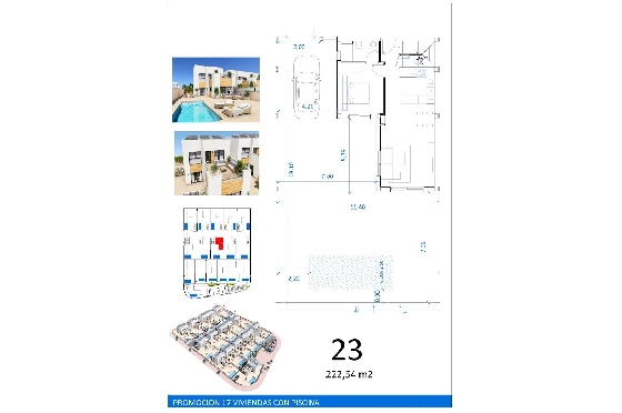 Doppelhaushälfte in San Fulgencio zu verkaufen, Living area 108 m², Zustand Erstbezug, Klimaanlage, Plot 245 m², 3 Schlafzimmer, 2 Badezimmer, Pool, ref.: HA-MAN-301-D01-7