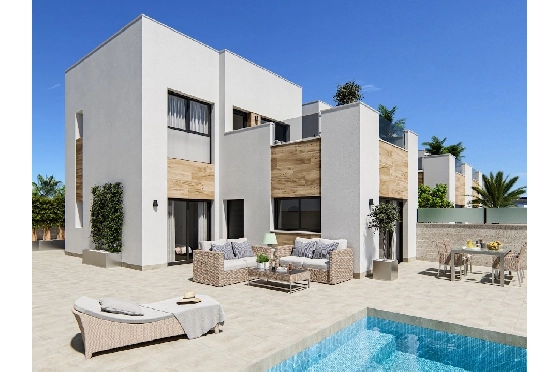 Villa in San Fulgencio zu verkaufen, Living area 108 m², Zustand Erstbezug, Klimaanlage, Plot 244 m², 3 Schlafzimmer, 2 Badezimmer, Pool, ref.: HA-MAN-301-E01-2