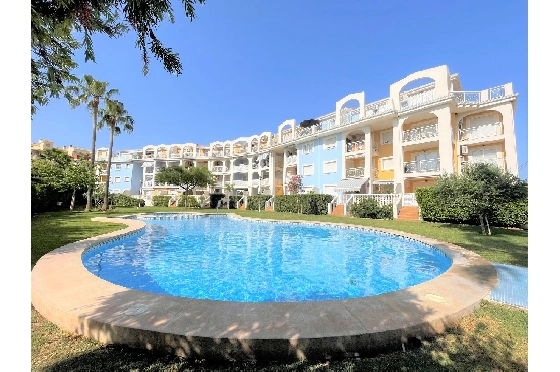 Apartment in Denia(Las Marinas) zur Ferienvermietung, Living area 90 m², Baujahr 2003, Zustand gepflegt, + Zentralheizung, Klimaanlage, 1 Schlafzimmer, 1 Badezimmer, Pool, ref.: T-0318-1